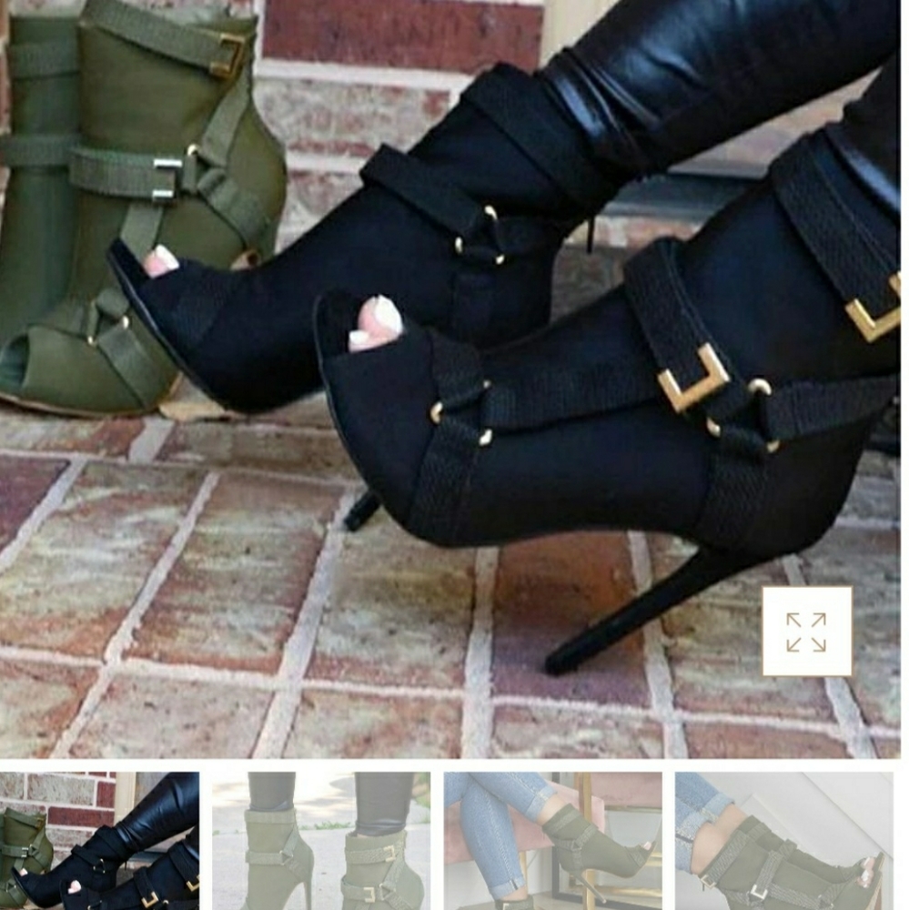 Open toe boots